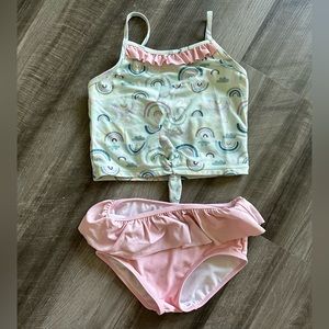 Ruffle Butts Rainbow two-piece swim suit size 6
